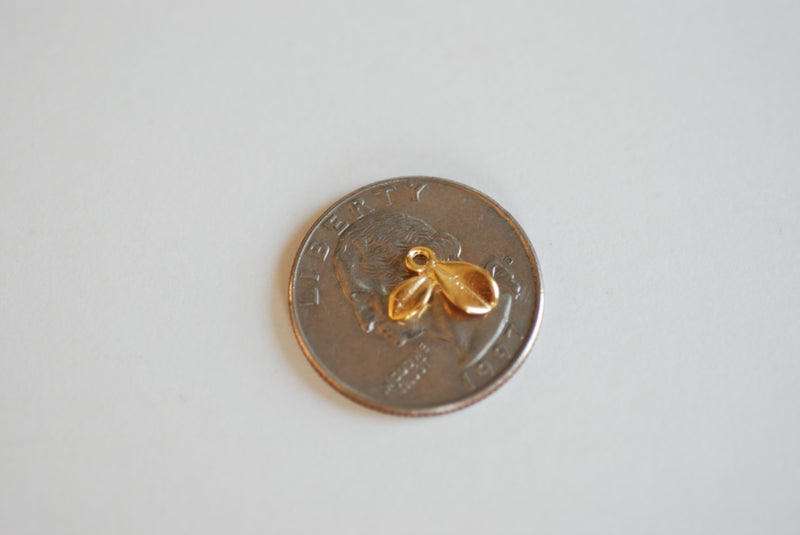 Vermeil Wholesale Matte Gold Flower Petal Charm- 18k plated over Sterling Silver Daisy Calla Lilly Flower Petal Drop, Stamping Flower Charm DIY