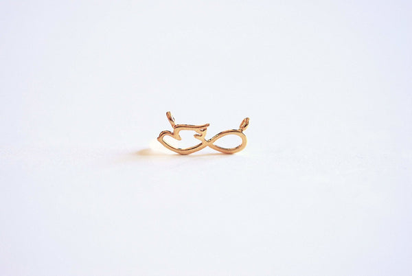 Infinity Dove Connector Charm- Vermeil Gold, Rose Gold or Sterling Silver, Christian Dove Charm, Eternity, Love knot, Infinity, Link, 429 - HarperCrown