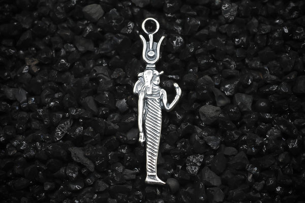 Isis Goddess of Fertility Ancient Egyptian Charm | 925 Sterling Silver, Oxidized or 18K Gold Plated | Jewelry Making Pendant - HarperCrown