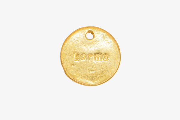 Karma Stamp Charm Wholesale 14K Gold, Solid 14K Gold, G92 - HarperCrown