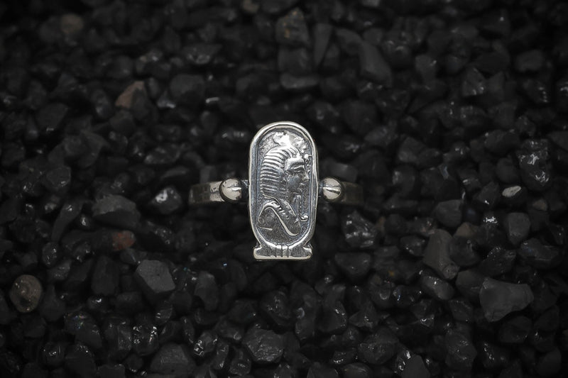 King Tut Ring of Ancient Egypt | 925 Sterling Silver, Oxidized or 18K Gold Plated | Ring - HarperCrown
