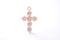 Large Gold Cubic Zirconia Cross Pendant - 16k gold plated Brass Religious Cross Pendant Amulet, Christian Catholic Cross Rosary B173 - HarperCrown