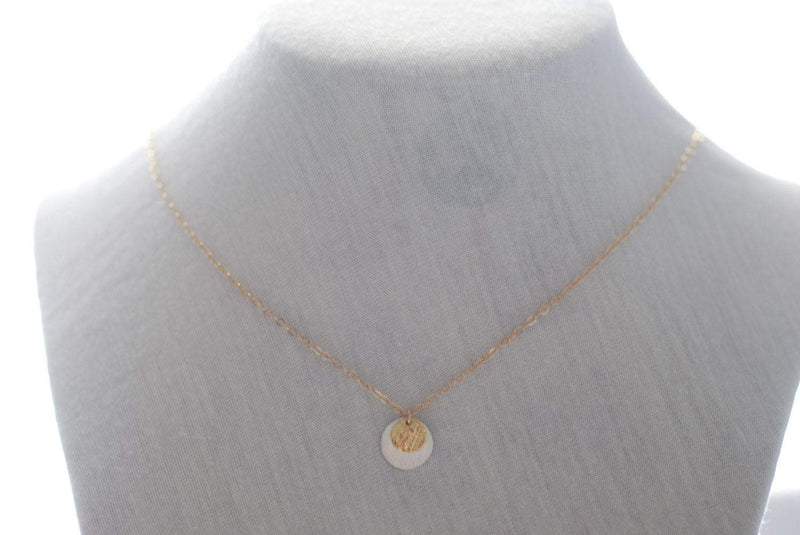 Layering Silver Gold Disc Round Necklace, Vermeil Textured Discs, Double Disc Coin Necklace, Gold Coin Necklace, Dainty Coin Necklace - HarperCrown