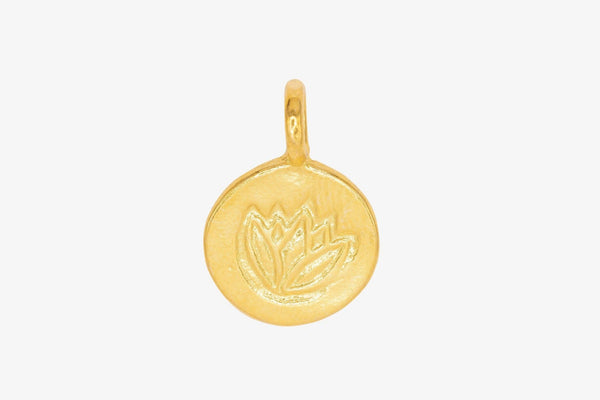 Lotus Symbol Charm Wholesale 14K Gold, 14K Solid Gold, G36 - HarperCrown