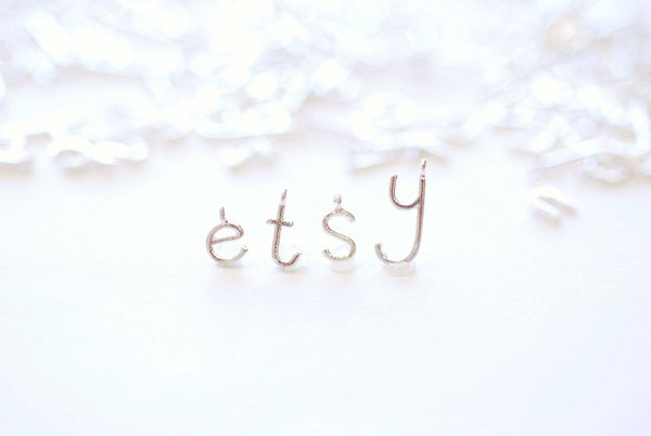 Lower Case Letter Alphabet Initial Drop Charm - Vermeil 18k gold plated 925 sterling silver Letter Bead Charm Tiny Personalized Custom - HarperCrown