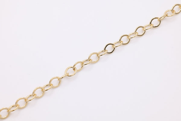 Luna Rolo Chain 5mm Chain, 14K Gold Overlay Plated, Wholesale Jewelry Chain - HarperCrown
