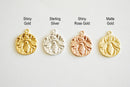 Matte Gold Bee Charm- Vermeil Gold, Silver Bumblebee, Honeybee, Queen Bee, Coin Disc Charm, Silver Charm, Gold Charm, Large Bee Pendant, 374 - HarperCrown