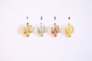 Matte Gold Cactus Charm- Vermeil Gold Cactus Charm, Gold Cactus Charm, Gold Cacti Charm, Desert Plant Cactus, Gold Succulent Charm, 132 - HarperCrown