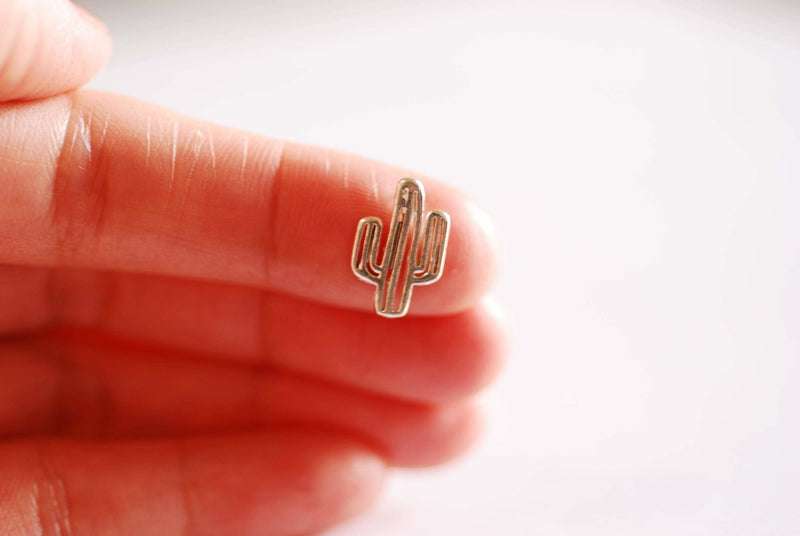 Matte Gold Cactus Charm- Vermeil Gold Cactus Charm, Gold Cactus Charm, Gold Cacti Charm, Desert Plant Cactus, Gold Succulent Charm, 132 - HarperCrown
