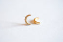 Matte Gold Crescent Moon Beads Charm-22k gold plated Sterling Silver Vermeil Gold Moon Beads, Gold Half Moon Charm Pendant, Gold Moon, 268 - HarperCrown