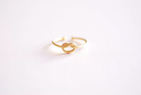 Matte Gold Love Knot Ring- Gold Love Knot adjustable ring, Thin Love knot ring, bridesmaid Gift, knot promise ring, Eternity Ring, Midi Ring - HarperCrown