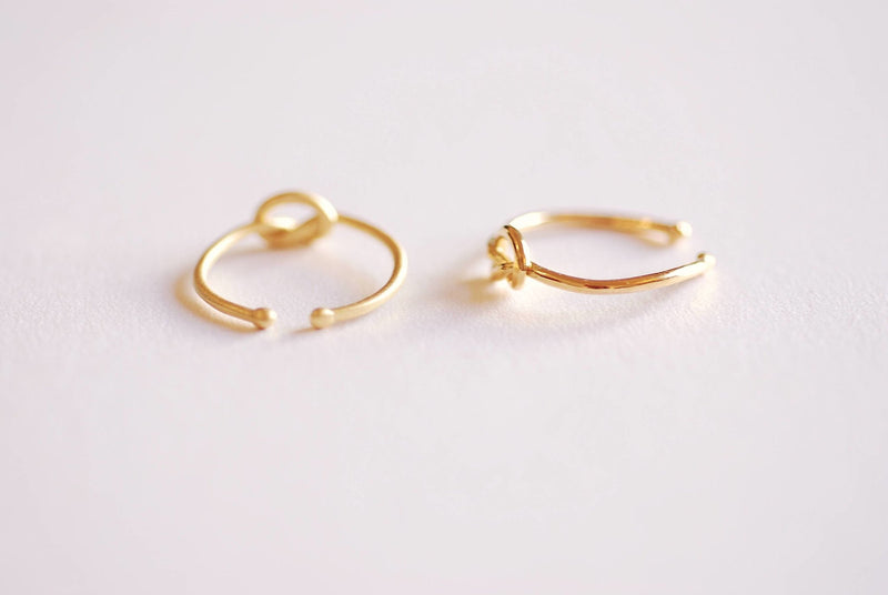 Matte Gold Love Knot Ring- Gold Love Knot adjustable ring, Thin Love knot ring, bridesmaid Gift, knot promise ring, Eternity Ring, Midi Ring - HarperCrown