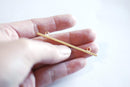 Matte Pink Rose Gold Long Bar Connector Charm- 22k Gold Plated Sterling Silver, Vermeil Rose Gold Square Bar Connector, Skinny Thin Bar, 315 - HarperCrown