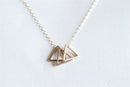 Matte Pink Rose Gold Vermeil Open Triangle Connector Charm- 18k gold over Sterling Silver Geometric Triangle Charm, Chevron, Arrow, 270 - HarperCrown