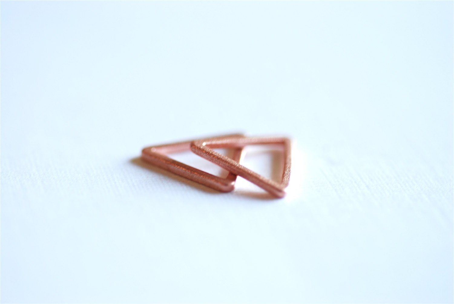 Matte Pink Rose Gold Vermeil Open Triangle Connector Charm- 18k gold over Sterling Silver Geometric Triangle Charm, Chevron, Arrow, 270 - HarperCrown