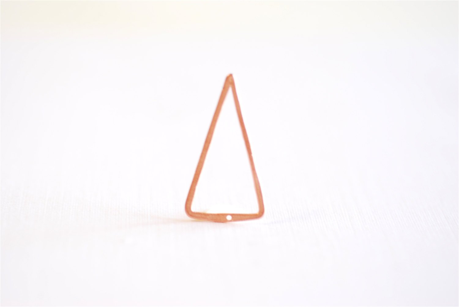 Matte Pink Rose Gold Vermeil Open Triangle Connector Charm- 18k gold plated over Sterling Silver Triangle, Triangle Connector Spacer, 219 - HarperCrown