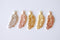 Matte Rose Vermeil Gold Fern Feather Leaf Charm - 18k gold plated over Sterling Silver, Rose Gold Flower Leaf Charm, Gold Tree Branch Charm - HarperCrown