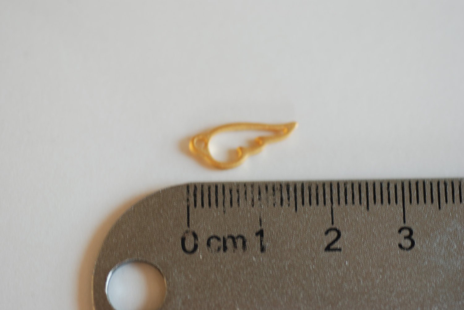 Matte Vermeil Gold Angel Wing Charm- 18k gold plated over sterling silver, Tiny Angel Wing Charm, Gold Angel Wing, Bird Wing Charm - HarperCrown