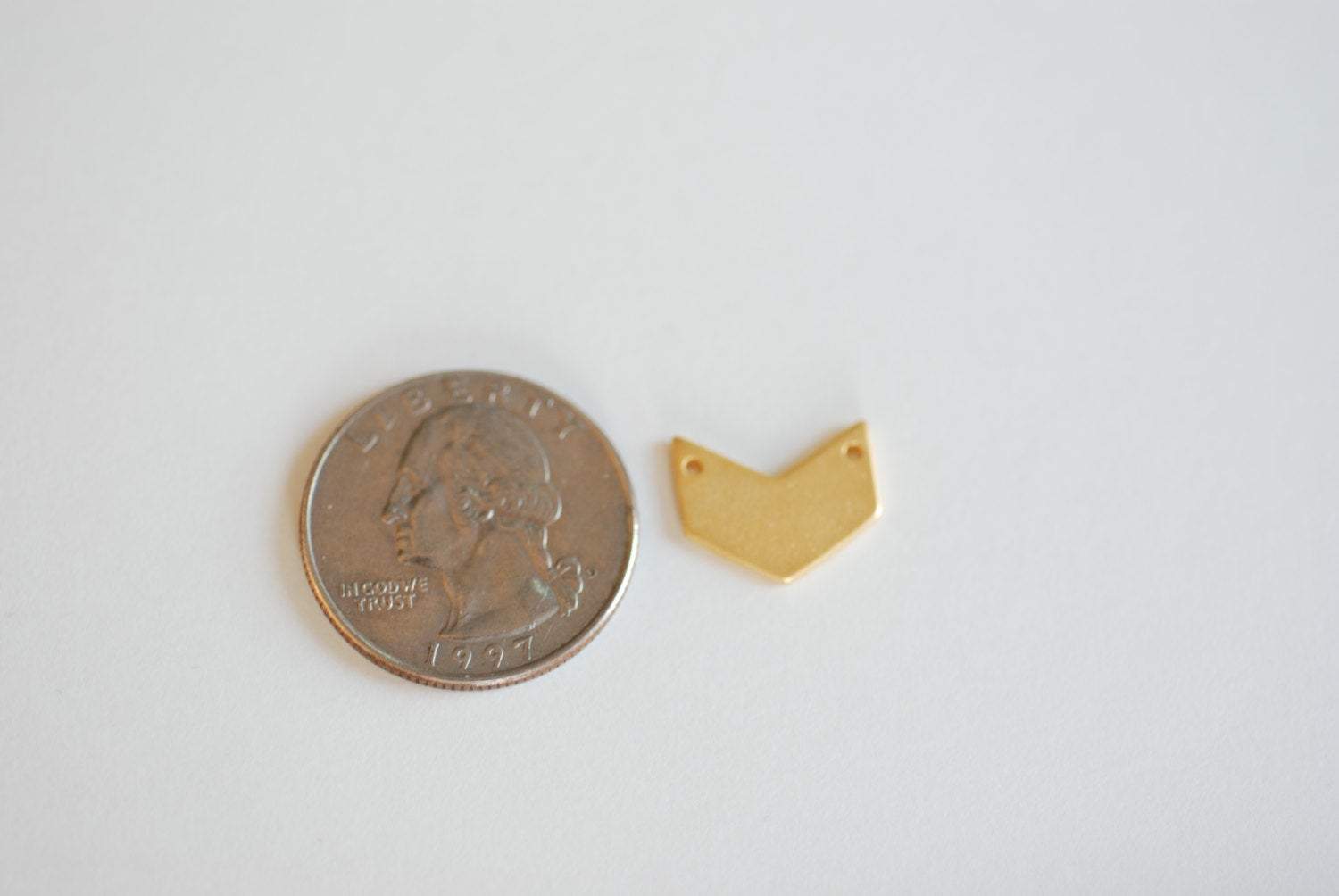 Matte Vermeil Gold Chevron Arrow Connector-18k Gold plated over Sterling Silver Chevron Triangle Charm, Paper Crane Charm,Gold Arrow Charm - HarperCrown