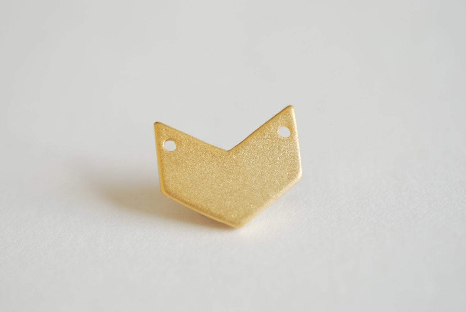 Matte Vermeil Gold Chevron Arrow Connector-18k Gold plated over Sterling Silver Chevron Triangle Charm, Paper Crane Charm,Gold Arrow Charm - HarperCrown