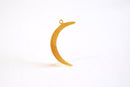 Matte Vermeil Gold Crescent Moon Charm- 18k gold plated over Sterling Silver, Gold Half moon charm pendant, Gold Tusk, Gold Moon Charm, 276 - HarperCrown