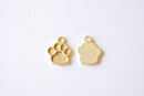 Matte Vermeil Gold Dog Paw Foot Print Charm- 18k gold plated over sterling silver dog paw, gold doggy paw charm pendant, gold dog tag, 206 - HarperCrown