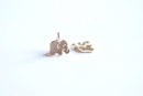 Matte Vermeil Gold Elephant with Attached Bail Charm- 18k gold over Sterling Silver Small Elephant Pendant, Gold Baby Elephant Charm, 5 - HarperCrown