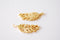 Matte Vermeil Gold Fern Feather Leaf Charm - 18k gold plated over Sterling Silver, Gold Flower Leaf Charm, Gold Tree Branch Charm, Nature - HarperCrown