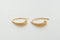Matte Vermeil Gold Flattened Front Ear wires - hammered flat front ear hooks, Gold Earring Components, Gold Ear Hooks, Vermeil Gold Earrings - HarperCrown