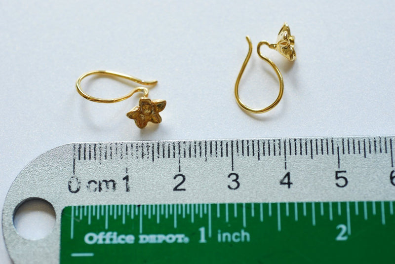 Matte Vermeil Gold Flower Earring finding - 18k gold plated over Sterling Silver, Gold flower earrings, Gold earring finding, Gold Earrings - HarperCrown
