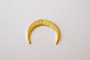 Matte Vermeil Gold Hammered Crescent Moon Charm Pendant- 18k gold plated over sterling Silver Half Moon, Gold Double Horn Charm, Moon, 246 - HarperCrown