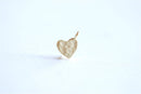 Matte Vermeil Gold Hammered Heart Charm- 22k gold plated Sterling Silver Heart Charm Pendant, Gold Heart, Stamping Heart, Dangle Heart, - HarperCrown