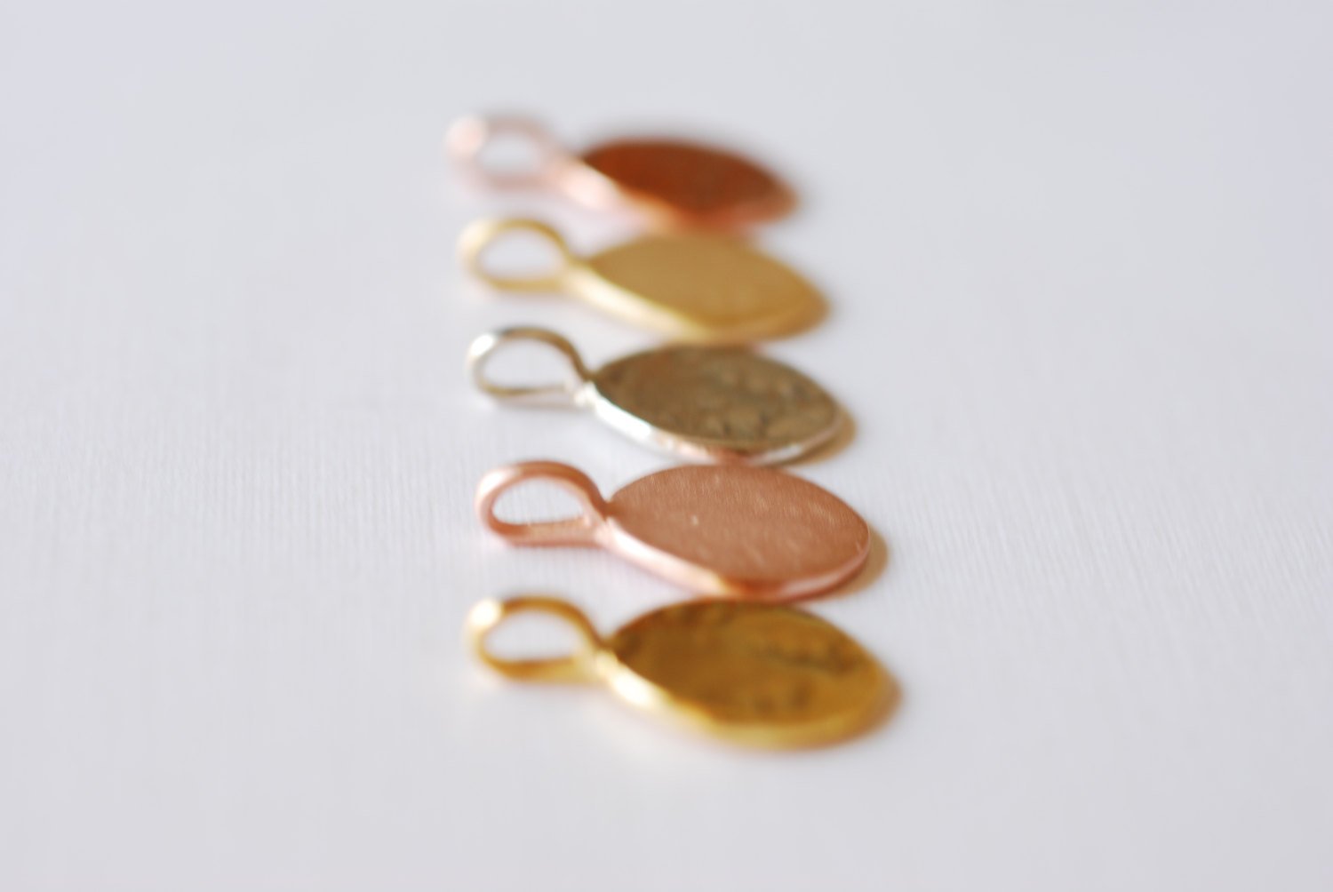 Matte Vermeil Gold Hammered Stamping Disc- 18k gold plated over Sterling Silver, Vermeil Gold Stamping Round Blanks, Gold Round Disc, 97 - HarperCrown