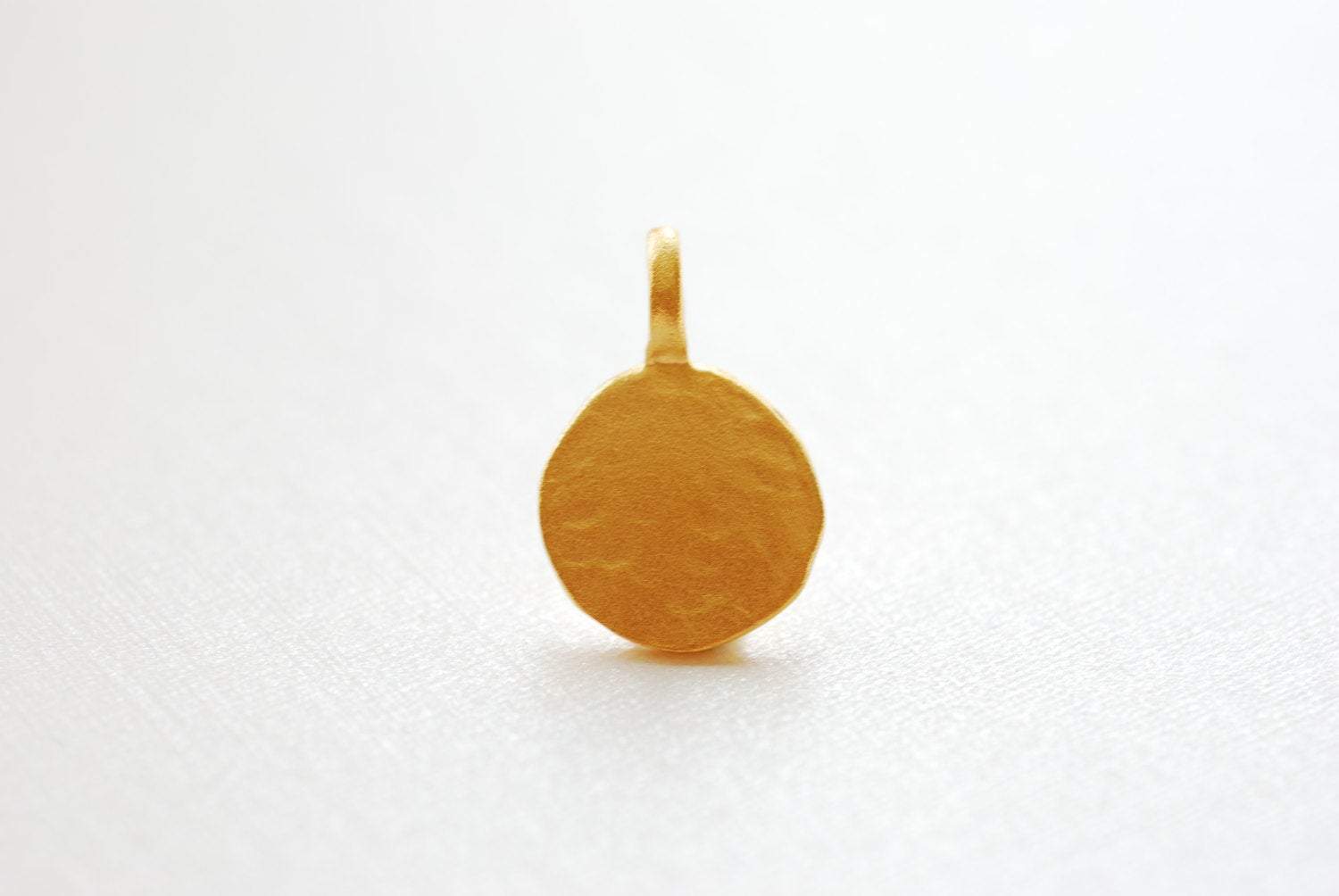 Matte Vermeil Gold Hammered Stamping Disc- 18k gold plated over Sterling Silver, Vermeil Gold Stamping Round Blanks, Gold Round Disc, 97 - HarperCrown