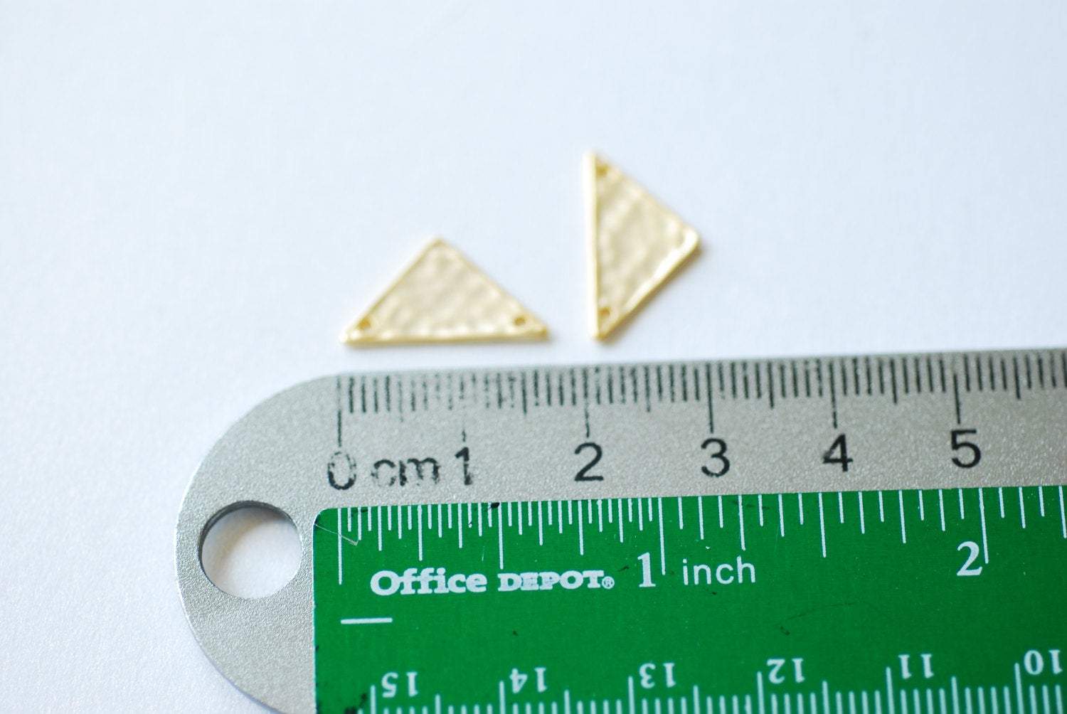 Matte Vermeil Gold Hammered Triangle Connector Charm - 18k gold plated, textured flat isosceles, Gold Triangle Charm Blanks, Triangle Beads - HarperCrown