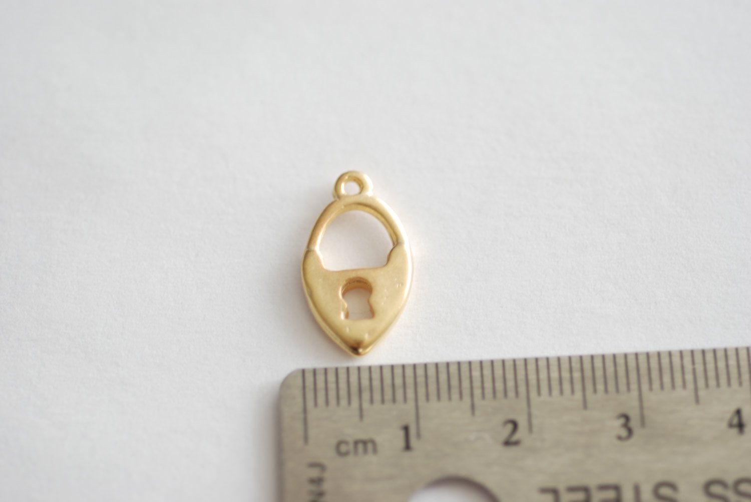 Matte Vermeil Gold Lock and Key Pendant- 18k gold plated over Sterling silver, Skeleton Key and Lock charm, Gold Lock Charm Necklace - HarperCrown