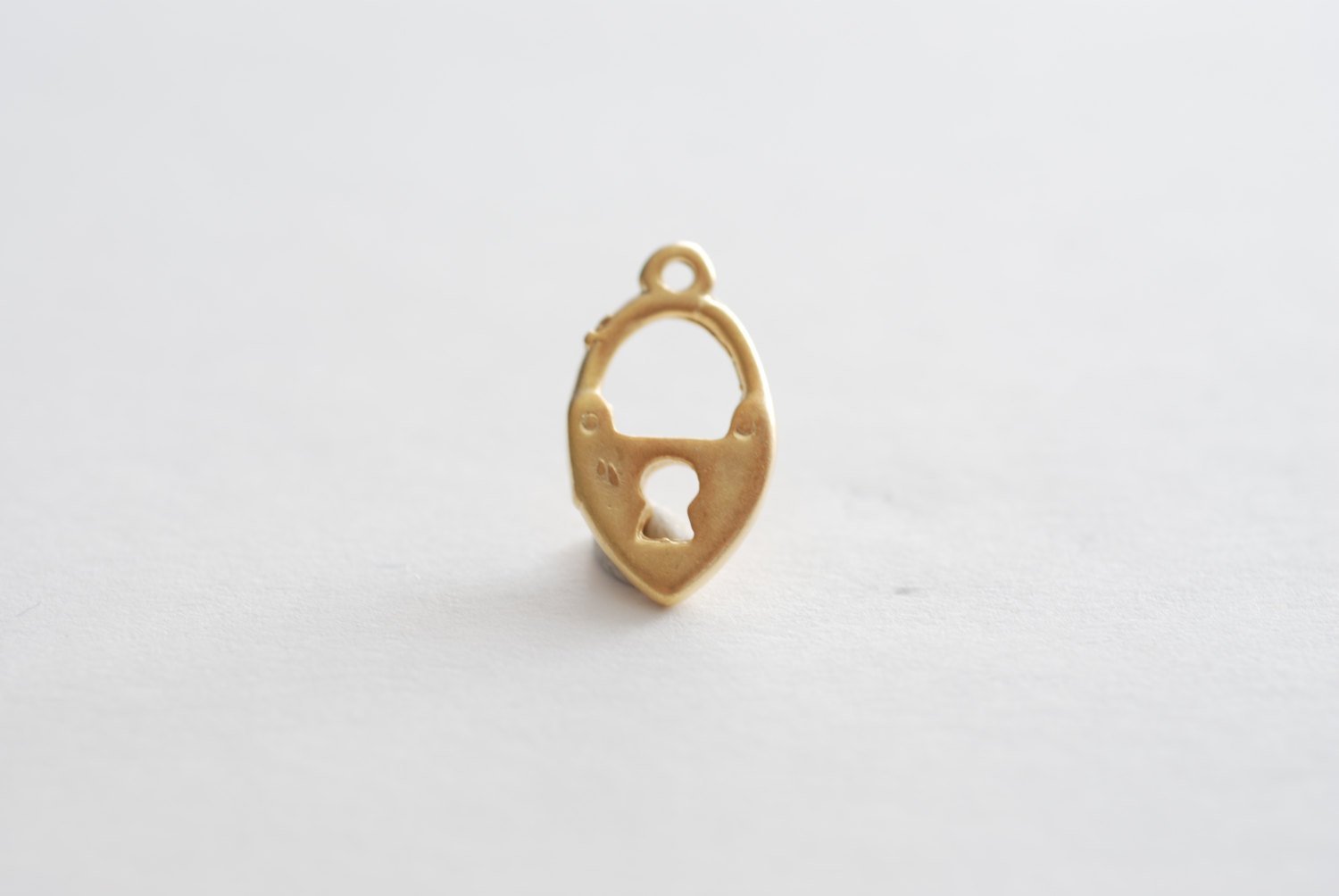 Matte Vermeil Gold Lock and Key Pendant- 18k gold plated over Sterling silver, Skeleton Key and Lock charm, Gold Lock Charm Necklace - HarperCrown