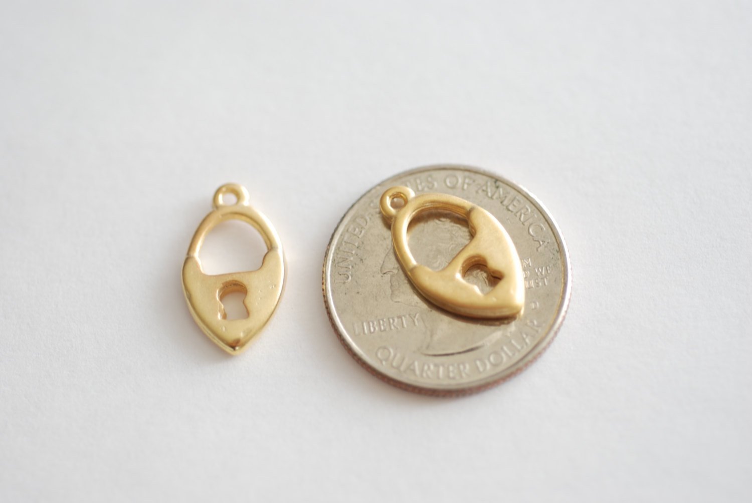 Matte Vermeil Gold Lock and Key Pendant- 18k gold plated over Sterling silver, Skeleton Key and Lock charm, Gold Lock Charm Necklace - HarperCrown