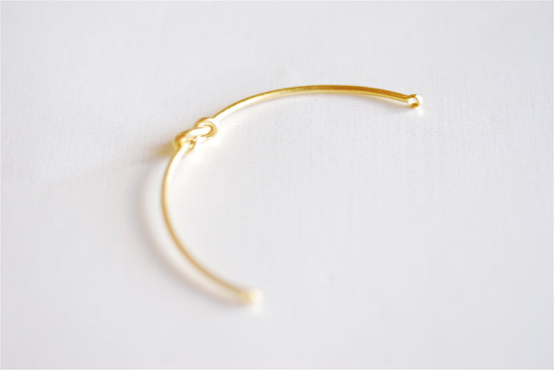 Matte Vermeil Gold Love Knot Bracelet- 18k gold over plated Sterling Silver Knot Cuff Bracelet, Adjustable Bracelet, Bangle, Cuff, 263 - HarperCrown