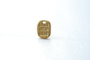 Matte Vermeil Gold MADE WITH LOVE Wording Charm - small made with love handmade charm, tiny made with love, Wholesale Vermeil Charms - HarperCrown