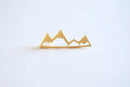 Matte Vermeil Gold Mountain Range Charm- 22k gold plated Sterling Silver Mountain Peak Connector Charm, Hiking Charm, Snow Mountain, 318 - HarperCrown
