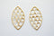 Matte Vermeil Gold Oval Filigree Charm Connector- 18k gold plated Sterling Silver, Gold Scales Charm, Vermeil Gold Chandelier Earrings, 213 - HarperCrown