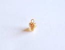 Matte Vermeil Gold Pinecone Charm- 18k gold over Sterling Silver Pine Cone Pendant, Small Conifer Tree Charm, Nature Forest Woodland, 290 - HarperCrown