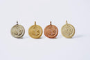 Matte Vermeil Gold Round Ohm Sanskrit Charm- 18k gold plated over Sterling Silver, Yoga Om pendant, Gold Om Disc, Vermeil Supplies, 204 - HarperCrown