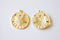 Matte Vermeil Gold Sand Dollar Charm- 18k gold plated Sterling Silver Sand dollar charm, Gold starfish charm, Vermeil Gold Sea Shell, 212 - HarperCrown