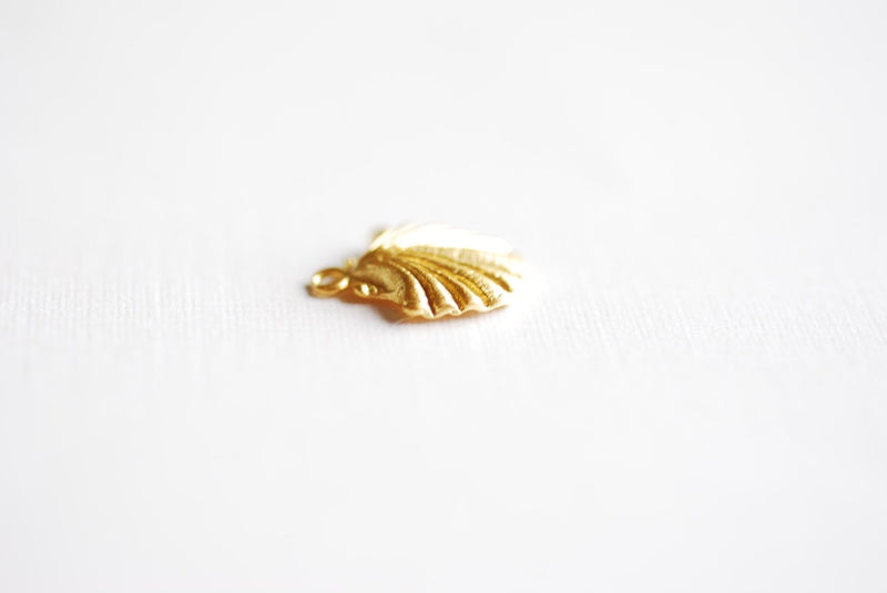 Matte Vermeil Gold Sea Shell Charm- 18k gold over Sterling Silver, Vermeil Gold Oyster Shell Charm, Sea life Charm, Beach Charms, Beads, 72 - HarperCrown