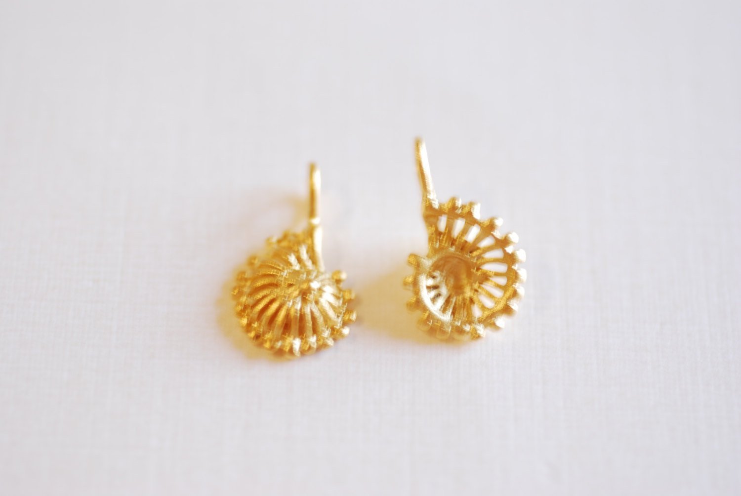 Matte Vermeil Gold Seashell Conch Shell Charm Pendant - 18k gold over sterling silver sea life shell pendants, Vermeil Gold Shell Charm - HarperCrown