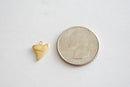 Matte Vermeil Gold Shark Tooth- 18k gold over Sterling Silver Shark Tooth, Real Shark tooth, Gold Dipped Shark tooth Charm Pendant, 73 - HarperCrown