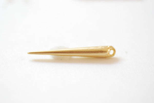 Matte Vermeil Gold Spike Charm - 18k gold plated over sterling silver, Needle charm, dagger spike charm or pendant, Wholesale Supply - HarperCrown