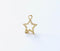 Matte Vermeil Gold Star Charm, 18k gold plated over Sterling Silver Open Star Charm, Gold Open Star, Star Connector Link, Shooting Star, 61 - HarperCrown